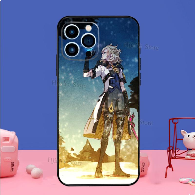 Genshin Impact Albedo Phone Case For iPhone 16 15 11 12 13 14 Pro Max Mini X XS XR Plus SE2 Funda Coque Capa Cover