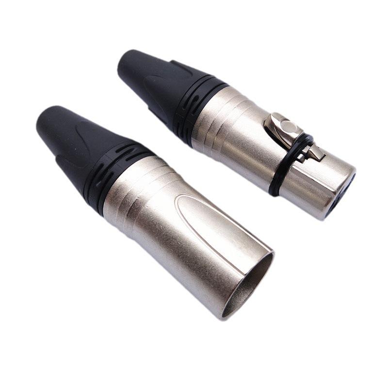 Nickel-Plated Copper Pin XLR Connector, Male and Female 3-Core Subwoofer Head