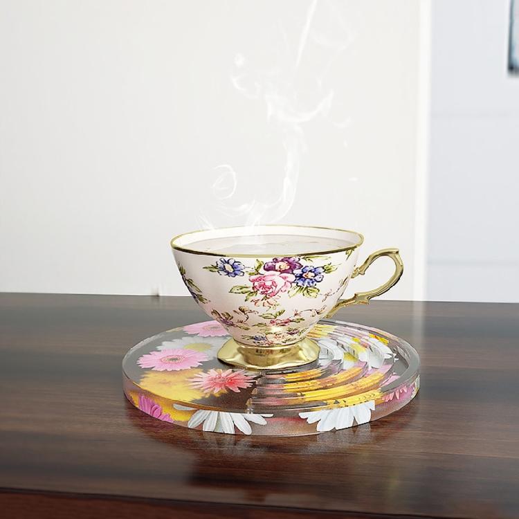 Tea Tray Coffee Coaster Mold Silicone Epoxy Resin Placemat Coaster Molds