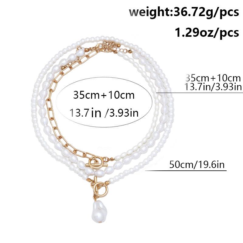 Temperament Baroque special-shaped pearl necklace creative irregular chain collarbone necklace set
