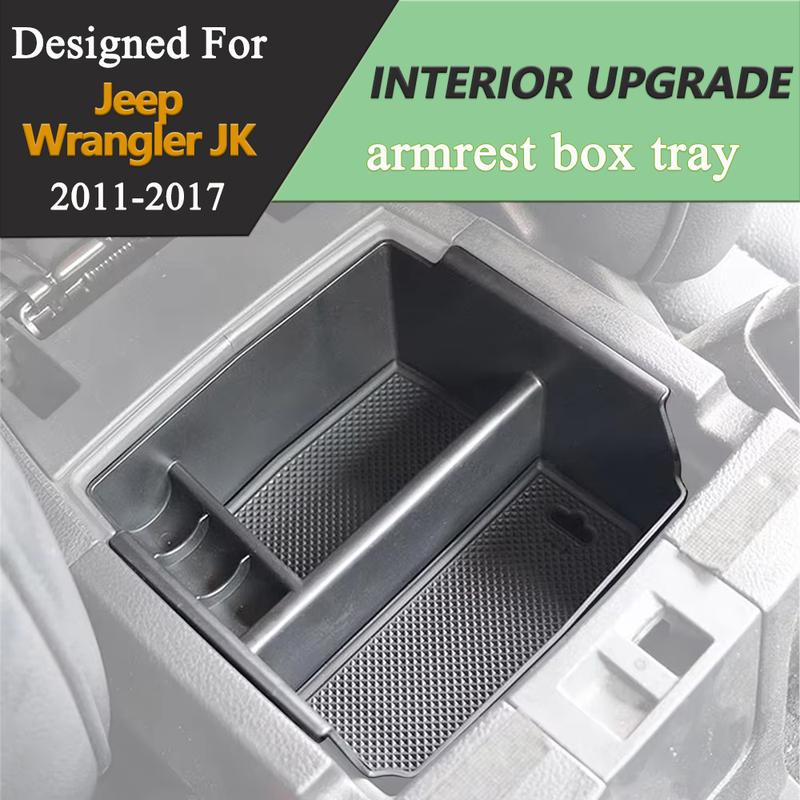 Center Console Armrest Box Storage Organizer Tray for Jeep Wrangler JK JKU Sahara 2011-2017 Interior Car Tidying Accessories
