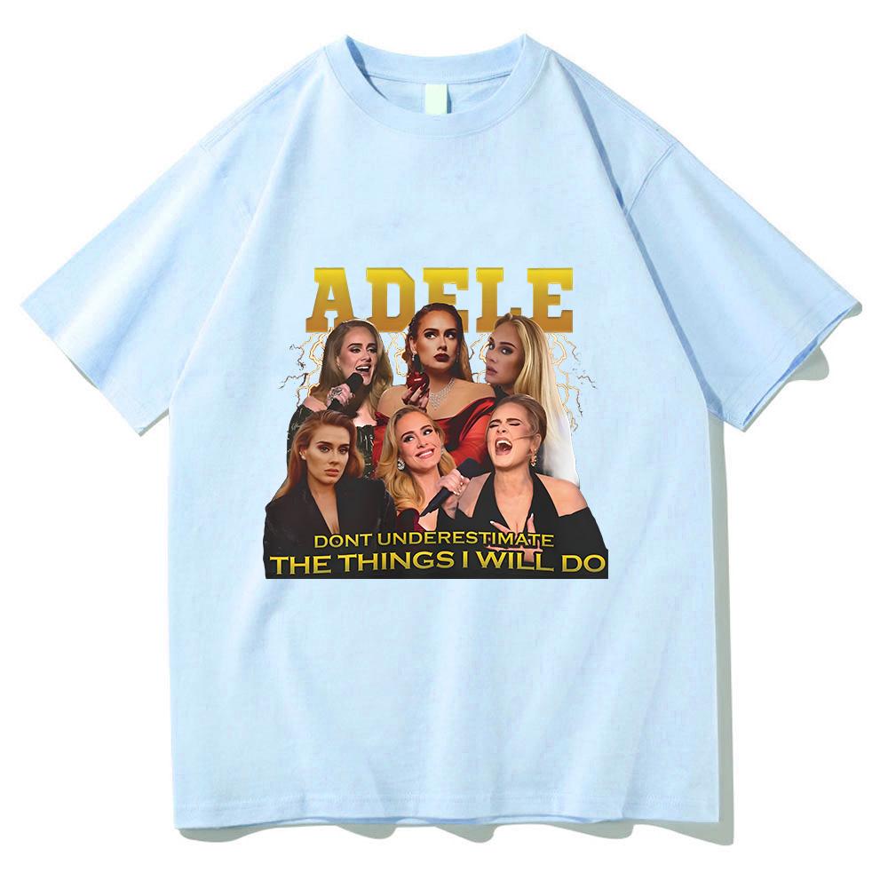 Adele T-shirt Graphic Printing Hip Hop High Quality Tee-shirt Short Sleeve Gothic Cotton Tshirt Ropa Hombre Retro Punk Clothing