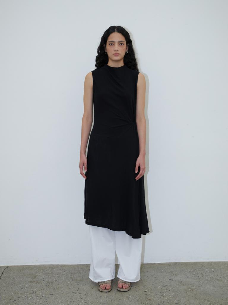 Text Room Toba Knotted Dress Black