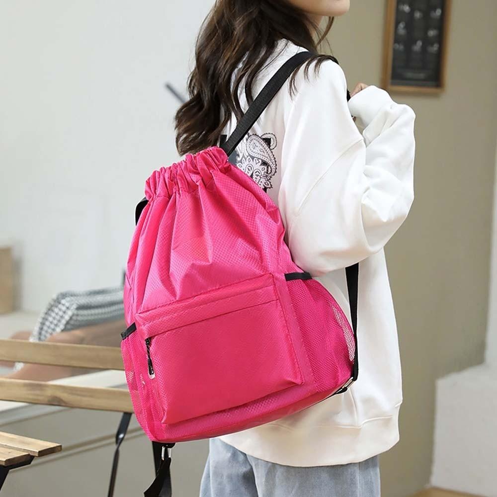 Large Capacity Oxford Cloth Backpack Portable Drawstring School Bag Gym Drawstring Bag Students