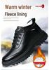 Men's High-Top Winter Leather Cotton Shoes - Thick, Warm, Casual Style