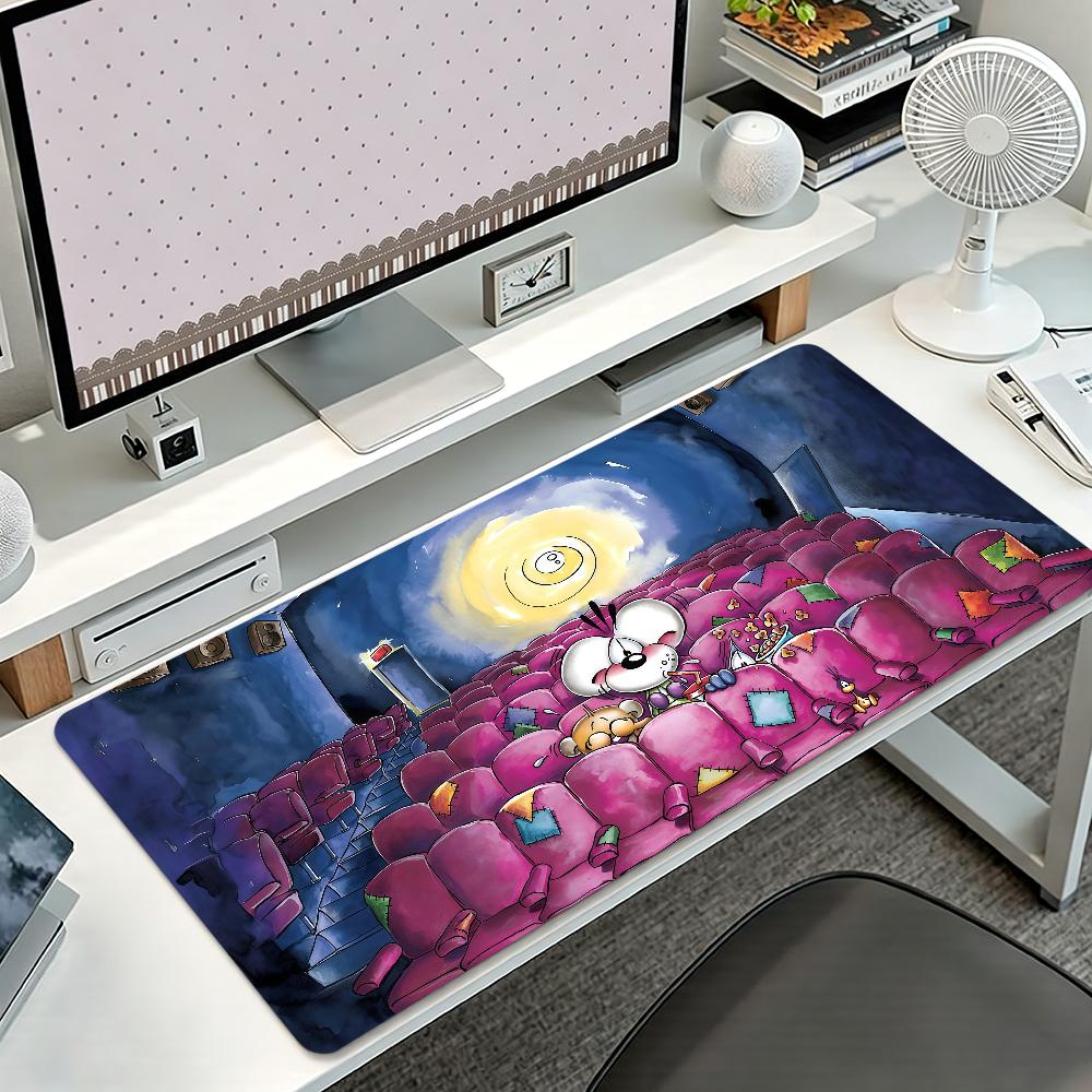 Tappetino Mouse Kawaii Cartone Animato D-Diddl Antiscivolo Spesso Tappetino Mouse Studente Gaming Cuscino Ampio Scrittura Bordo Bloccato Ufficio