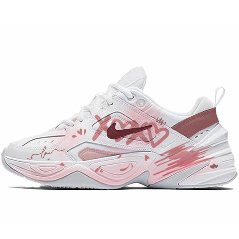 

Nike M2K Tekno Chunky Sneakers Unisex Low Top Pink White AO3108-100(Team307-) 38.5