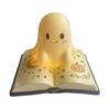 Soft Warm Yellow Light Magic Book Ghost Night Light, Resin Tabletop Glow Lamp with Moon Safe Bedside for Kids Star Relief, Cute Sleeping Bedroom,