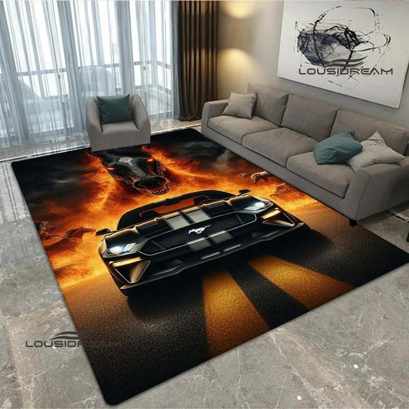 3D M-Mustang car logo printed carpet kitchen mats Non -slip carpet outdoor carpets area rug bedroom decor birthday gift