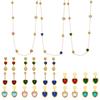 Colorful Heart Glass Stone Tassel Earrings & 18K Gold Plated Stainless Steel Necklace