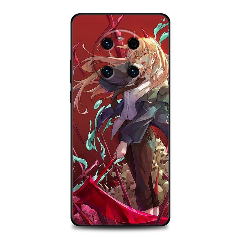 Pouzdro na telefon s motivem motorové pily, muže a dívky, anime, pro Huawei Mate 10 20 40 40Rs Y6 Y7 Y7a Y8s Y8p Y9a Enjoy 20e 2019 Lite Pro Plus, černé