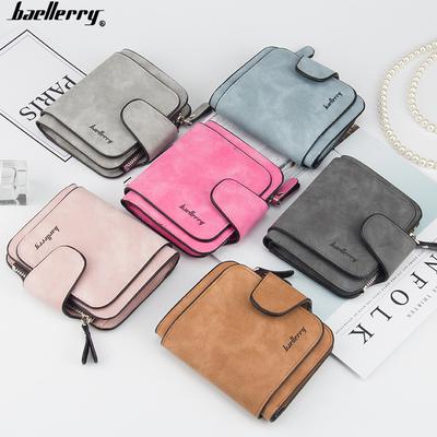 Women's Wallet With Multiple Card Slots, Clasp, And Frosted Leather Coin Purse