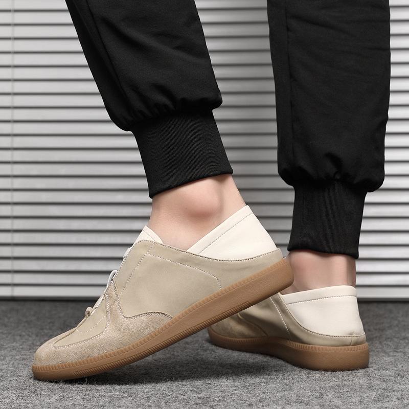 Classic retro simple wind and moral training shoes lightweight low-top two-layer casual shoes leather board shoes