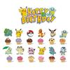 Classic Pokémon Theme Party Decoration Set - Includes 18 themed balloons featuring popular characters + 13 cake toppers 1 decorative flat ribbon.