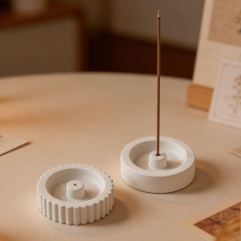 2Pcs Creative Incense Stick Holder Mold Handmade Soft 3D Plaster Mold Reusable Simple Incense Burner Mold Craft Making
