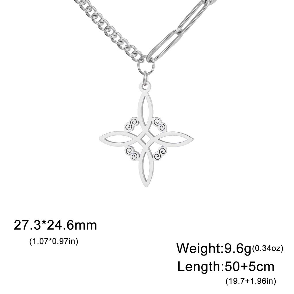 Teamer Stainless Steel Irish Witch Knot Celtics Knot Pendant Necklace Women Men Snake Chain Necklace Amulet Jewelry Wholesale