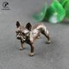 Antique Copper French Bulldog Statue Small Desktop Ornament Vintage Animal Figurine Miniature Home Decoration Accessories Crafts