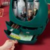 Schubladen-Kosmetik-Organizer mit LED-Spiegel, tragbare staubdichte Schreibtisch-Aufbewahrungsbox für Hautpflege und Make-up