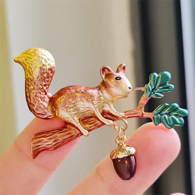 Japanese Cute Squirrel Brooch, Second-hand New Style Pin, Female Accessories Animal