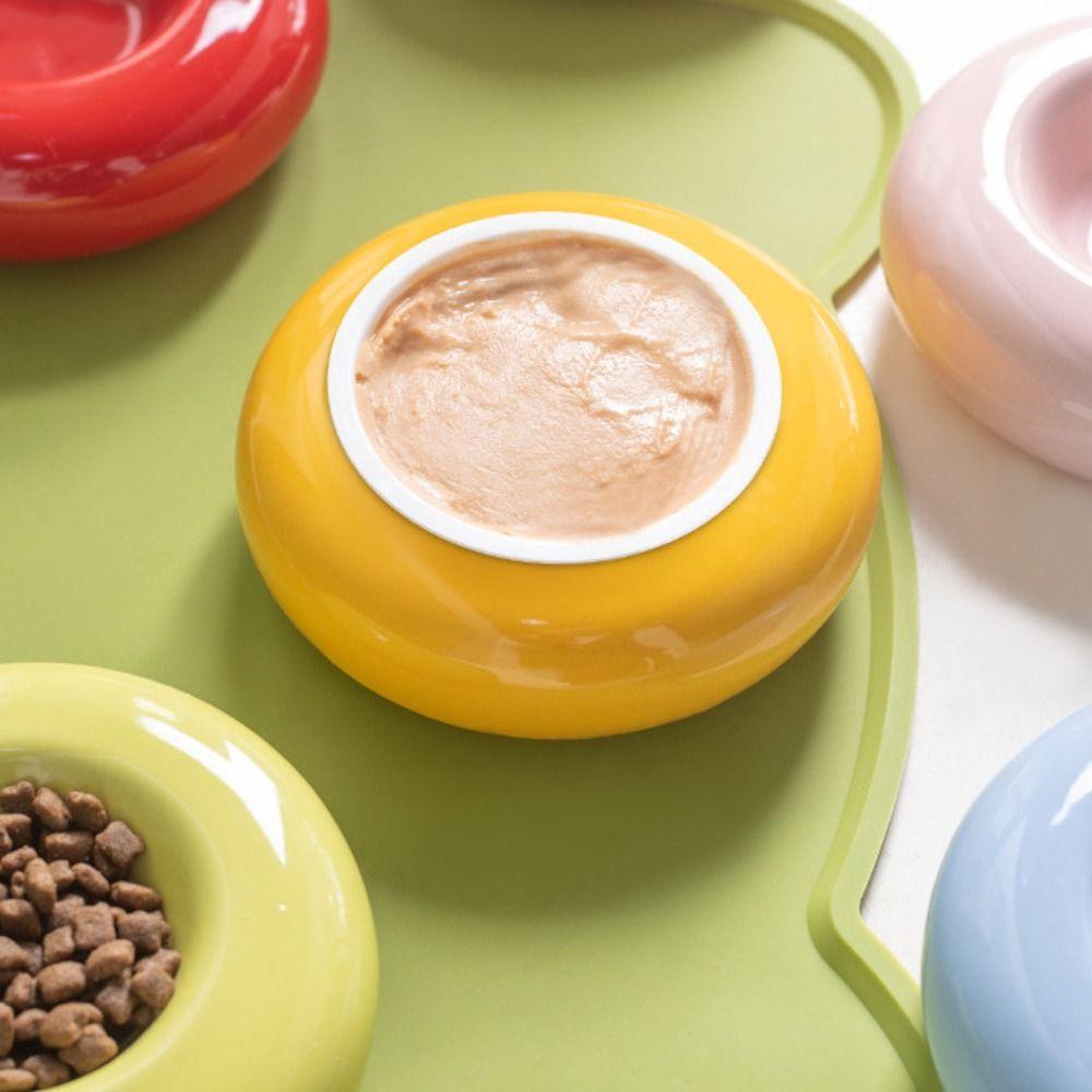 Ciotola in Ceramica per Cibo e Acqua del Gatto Antiscivolo Ciotola Alimentatore per Animali Ciotola per Cibo dell'Animale Cibo Umido Secco
