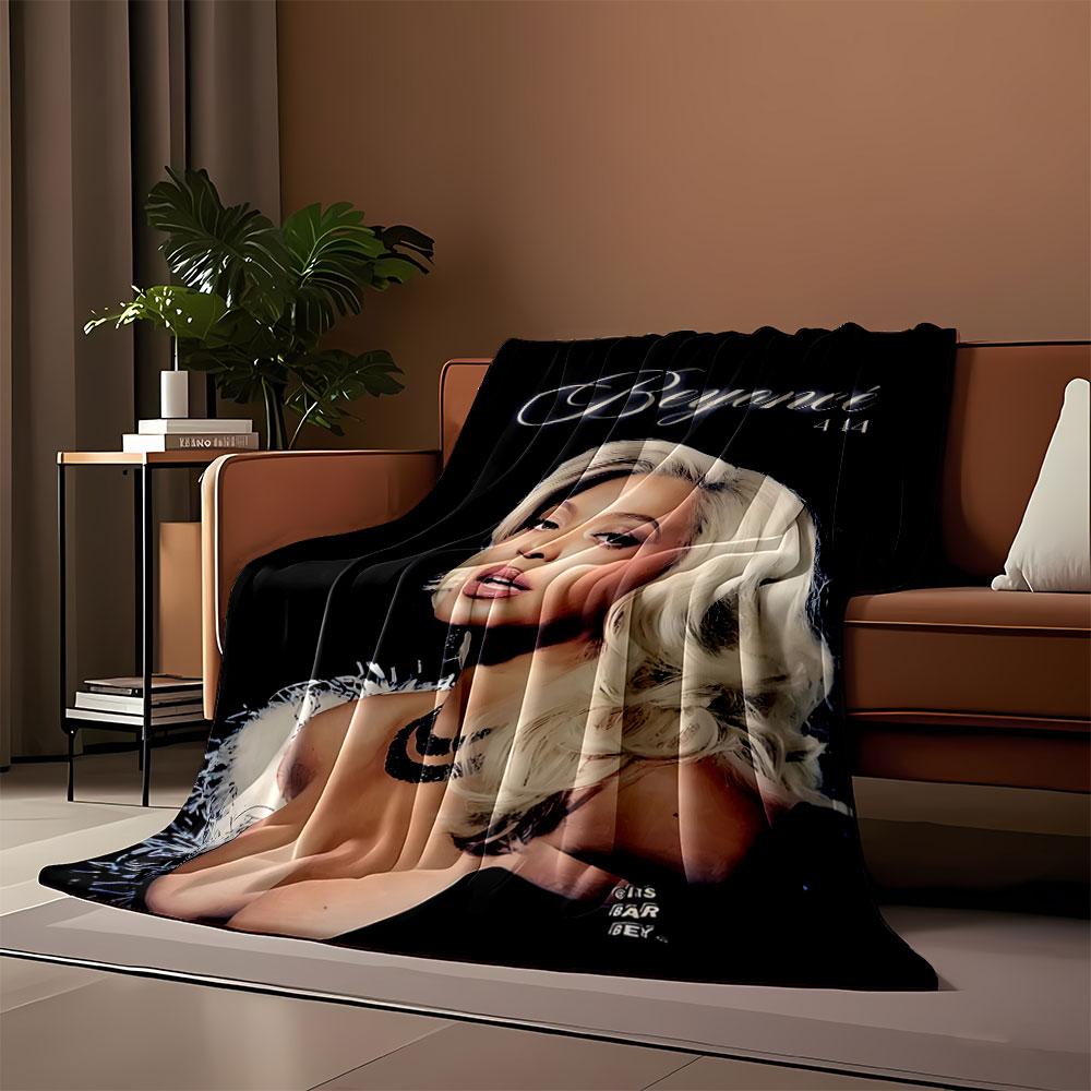 Beyoncé Portrait Decke für alle Jahreszeiten Decke Mittagspause Überwurf Geschenk