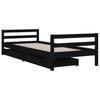 Children S Bed with Drawers Black 80x200 Cm Solid Pine Wood