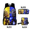 3Dsundropfnaf Backpack Student School Bag Crossbody Bag Pencil Bag Three-Piece Trend