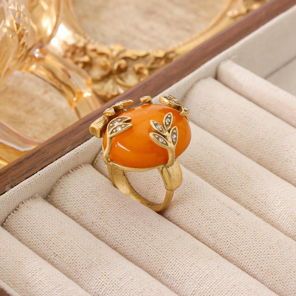 Color Changing Sultan Stone Jewelry Set Luxury Premium Ear Needle Earring Ring Necklace Women