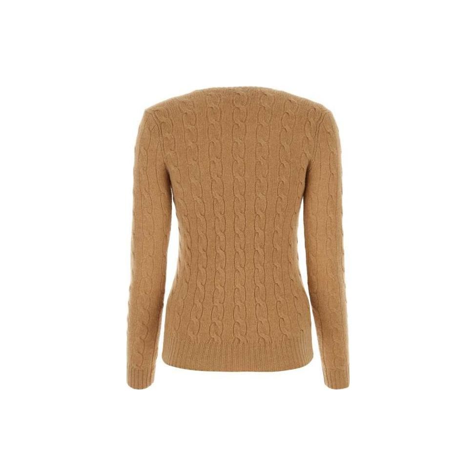 Polo Ralph Lauren V-Neck Solid Long Sleeve Knit Sweater Women sweater Camel 211910422002-233