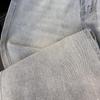 Korean Style Elegant Pearl Waist Rhinestone Light Jeans - Women's High Waist Straight Slimming Wide Leg Pants