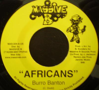 7-Zoll-Schallplatte BURRO BANTON - Africans MAS204 Massive B 2002 Jamaika Reggae, Ska & Dub Gebraucht