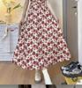 2026 Plus Size French V-neck High-waisted Print Dress - Elegant Slimming Summer Style for Women
