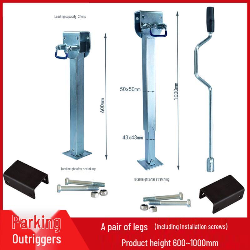 Heavy Duty Retractable RV Jack Support Arm with Hand Crank