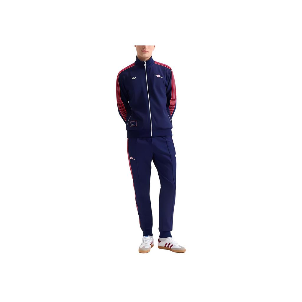 adidas Originals X Arsenal Colaboração 24/25 Ícones da Arquibancada Calça Esportiva de Tricô Confortável Slim Fit Masculina Azul JF0545