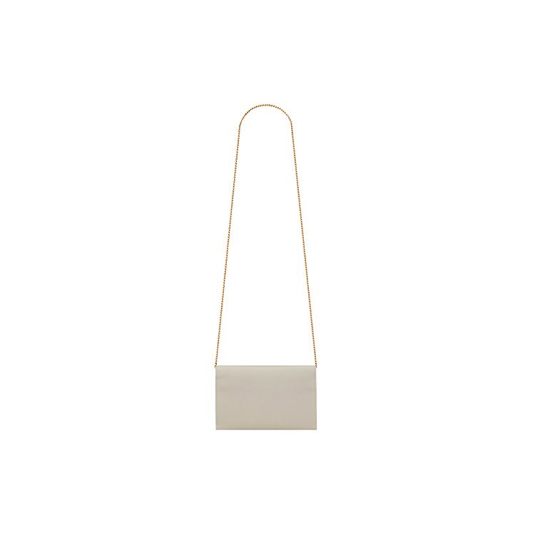 Saint Laurent Uptown Chain Wallet Crema Soft Women Shoulder_bags White 607788-1GF0J-9207