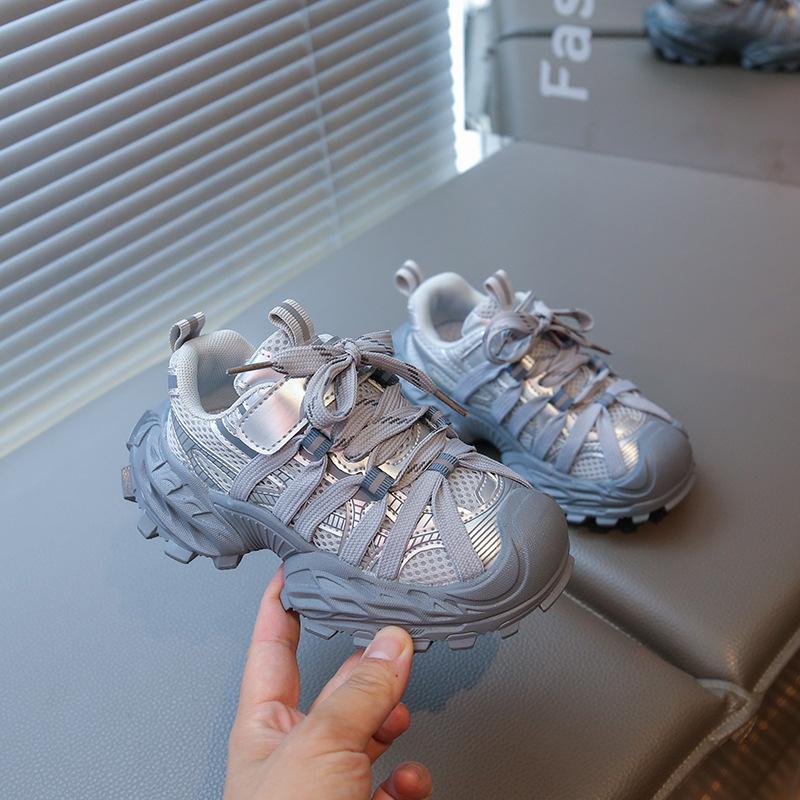 

Children s fashion sneakers 2025 spring and autumn new girls mesh breathable tire shoes boys soft-soled non-slip running shoes 30