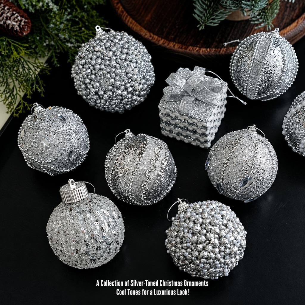 Sequin Christmas Ornament Rhinestone Rhinestone Christmas Ornament Pearl Christmas Ornament Lightweight For Window Display