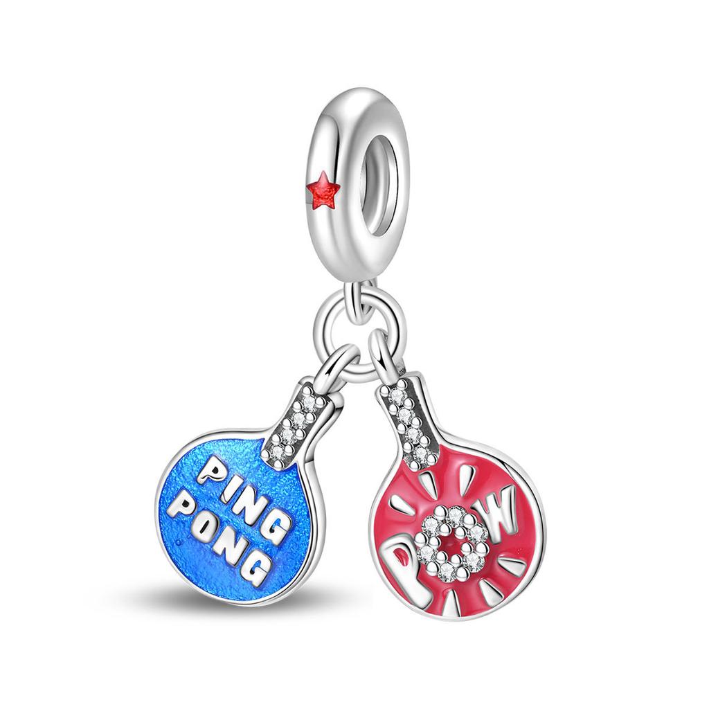 DIY Jewelry Bracelet Accessories Sports Fitness Dumbbells Football Basketball Baseball Charm Charm Charm Beads 925 Silver 2026