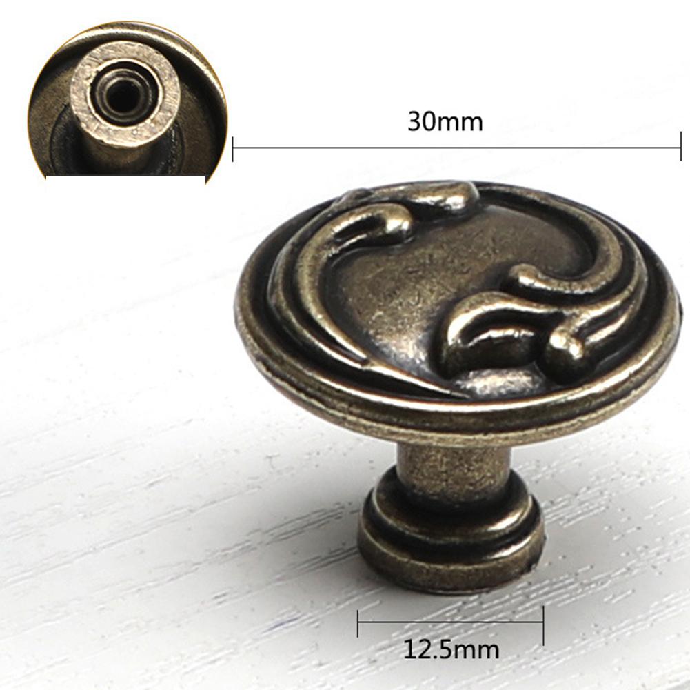 Vintage Brass Cabinet Knobs Zinc Alloy Drawer Pulls Antique Cupboard Handles For Kitchen Dresser Furniture Hardware