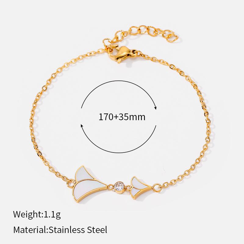 Light Luxury Titanium Steel Bracelet Daily Versatile Four-leaf Clover Fritillary 18k Gold-plated Stacked Adjustable Hand Jewelry