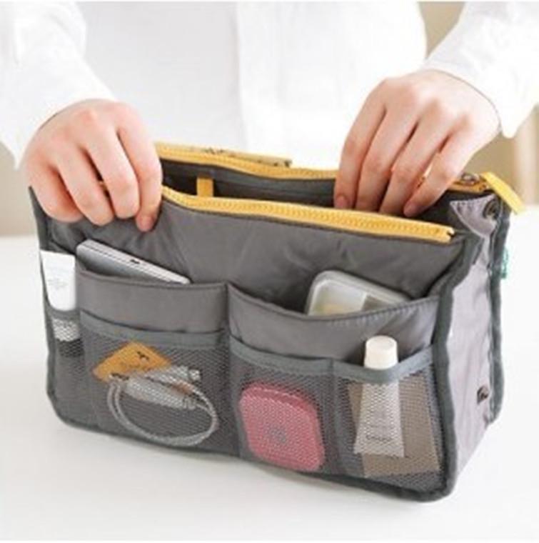 Korean Double Zipper Bag-in-Bag Organizer - Large Cosmetic Pouch