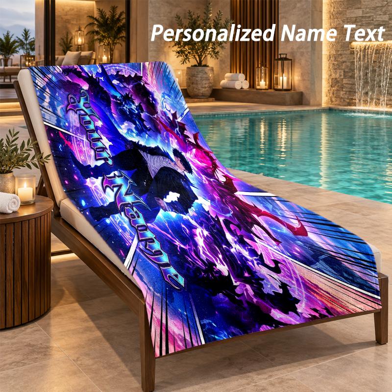 Solo Leveling Custom Name Beach Towel Large Soft Towel for Indoor Bathroom Outdoor Beach