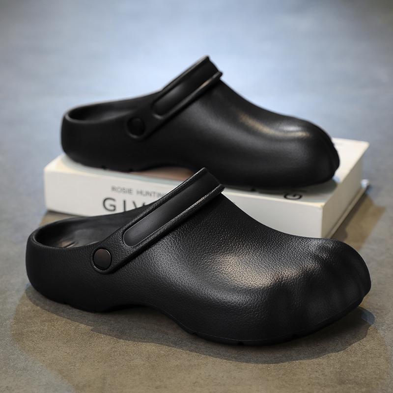 Lightweight Chef Shoes Closed Toe Rubber Sandals Men Clogs Garden Shoes Barefoot Zuecos Hombre Cholas Man Summer Beach Shoes