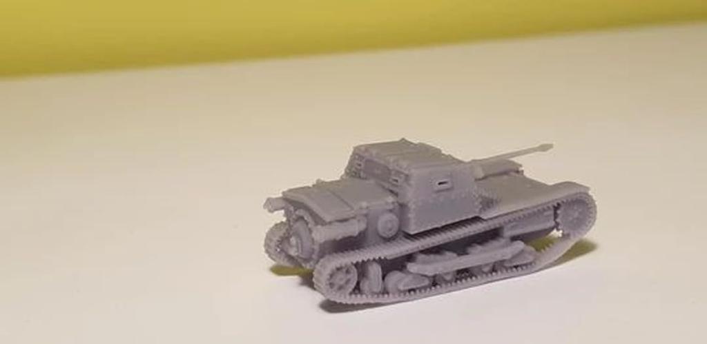 Mussini WW2 Italy Carlo Veloce 20mm Zoroturn rifle mounted type Resin kit 1/100 L3/35 anti-tank (4 pieces) MM100-002 (tank)