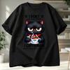 Funny Coffee Loving Cat Vintage Men's T-shirt Fun Quirky Style Humor Animal Graphic Unisex Trend Hip Hop Streetwear Tee Shirts