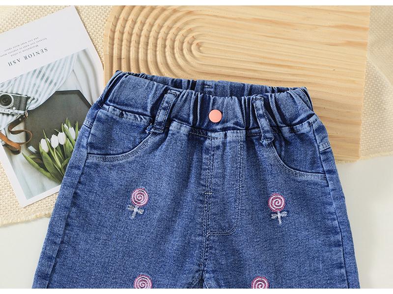 Dziewczęce jasnoniebieskie dżinsy w stylu koreańskim - Modne spodnie długie o luźnym kroju na wiosnę i jesień