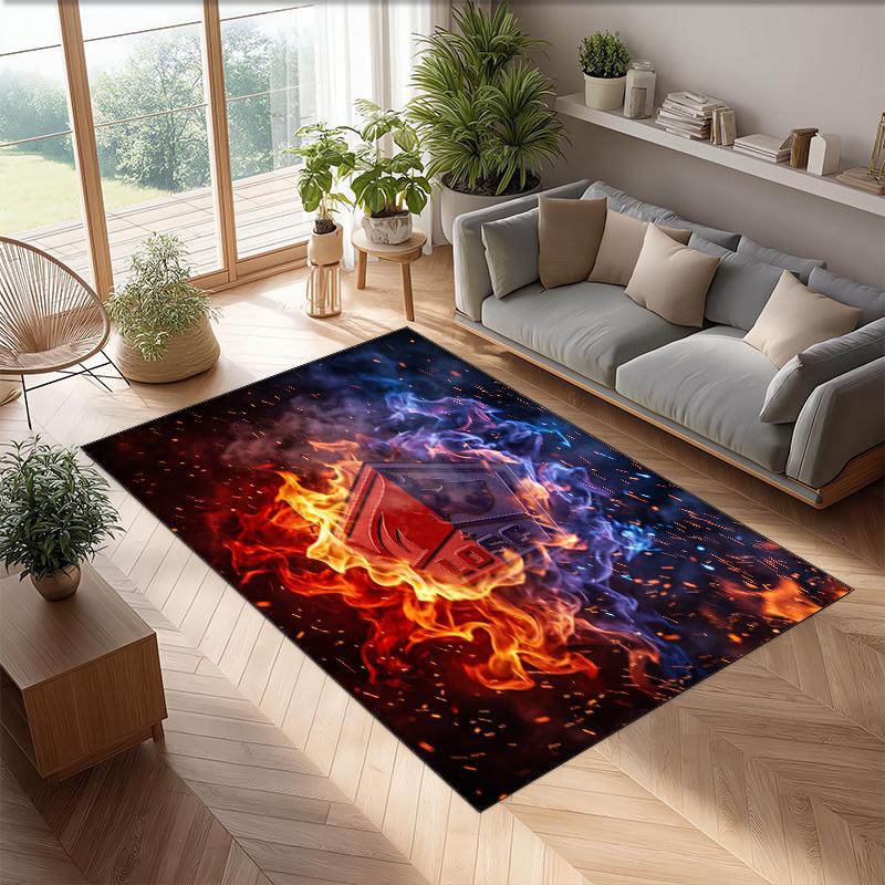 LOSC Lille FC Soccer Football Pattern Soft Area Rug Non Slip Indoor Floor Carpet Sports Decor Mat for Bedroom