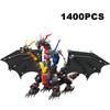 Créatif 1400 PCS Personnage de Jeu Hydreigon Dragon Blocs de Construction Trois Éléments Dragon Briques d'Assemblage Jouets Cadeau Pour Adolescents
