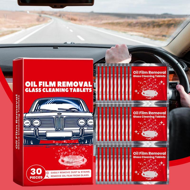 Oil Film Cleaning Tablets Solid Oil Film Cleaner Concentrated Tablets Window Glass Cleaner Safe Long Lasting Bird Droppings Mud