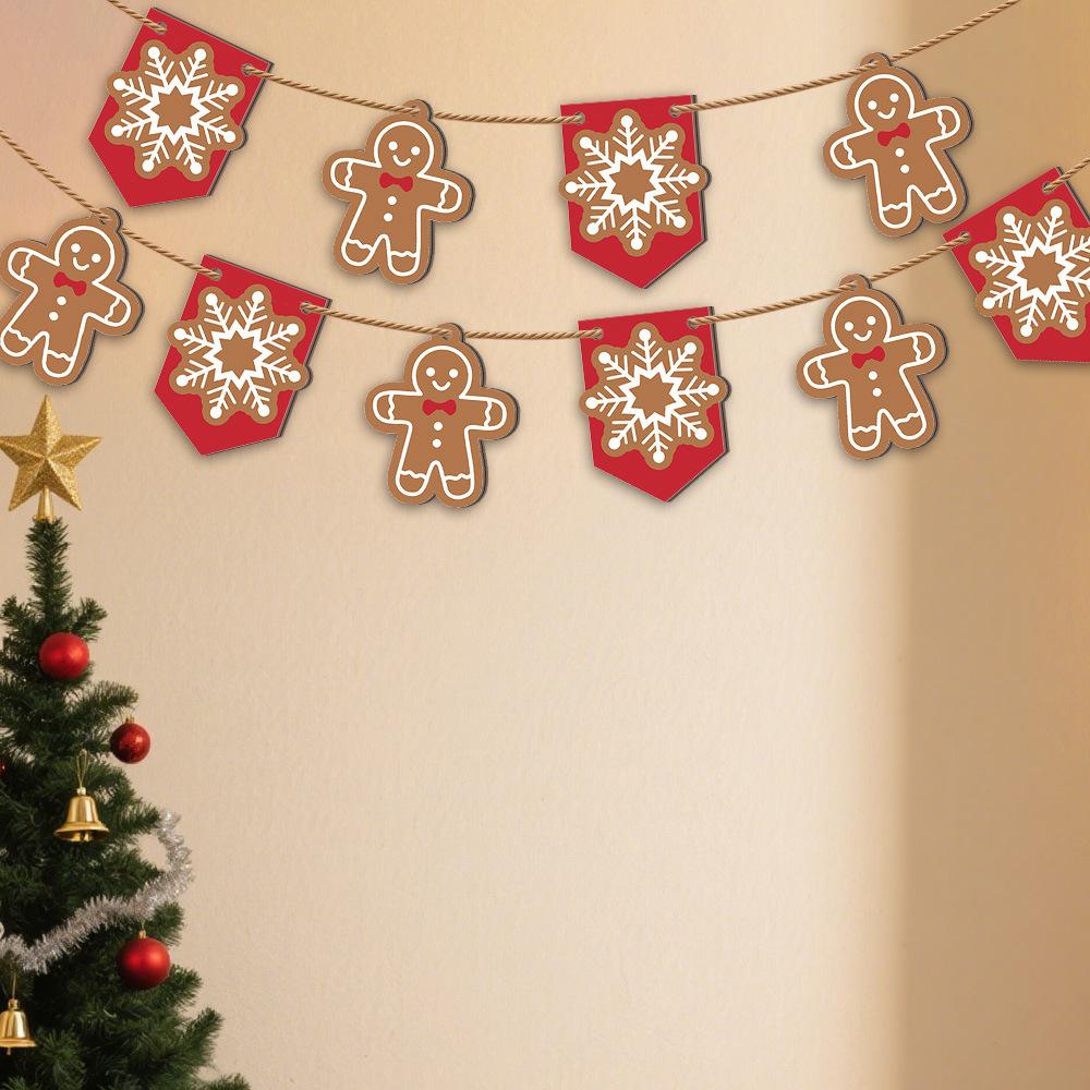 

2D Christmas Decorations Wooden Christmas Flags For Shopping Malls, Shops, Corridors, And Aisles. Wooden Christmas Tree Hanging Flags One Size